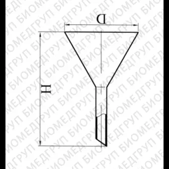 Воронка лабораторная, стекло, d 150 мм, h 230 мм, Россия, 1727