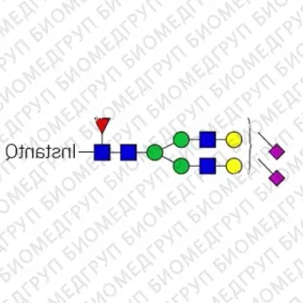 AdvanceBio InstantQ G2FS2 2,3 / FA2G2S32 Стандарт Nгликанов ранее ProZyme. Nгликан ди2,3сиалилированный, галактозилированный двухантенный Nгликан, ядро которого замещено фукозой, меченный InstantQ для использования в качестве качественног