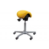 Эрготерапевтический специальный стул-седло, урезанное сиденье, Cutaway seat, кожа, со спинкой