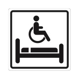 Плоскостной знак Комната длительного отдыха для инвалидов 150х150 черный на белом