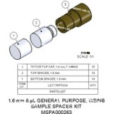 Набор спейсеров для образцов, 1,6 мм, 8 мкл; Содержит 10 комплектов нижних и верхних прокладок PCTFE и 10 колпачков Torlon